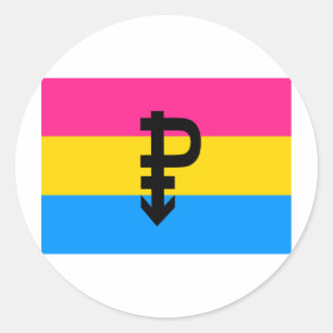 STICKER ROND DRAPEAU PANSEXUEL ORIGINAL