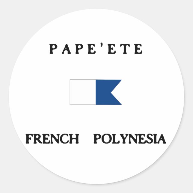 Sticker Rond Drapeau Pape'ete Polynésie Française Alpha Dive (Devant)