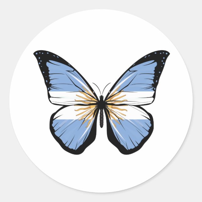 Sticker Rond Drapeau papillon argentin (Devant)