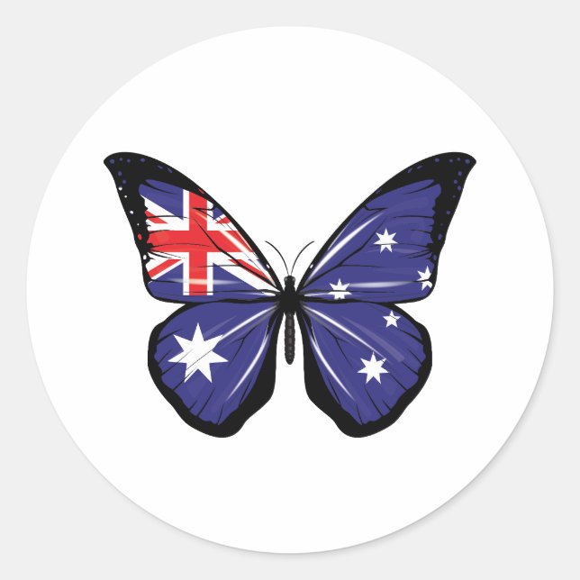 Sticker Rond Drapeau papillon australien (Devant)