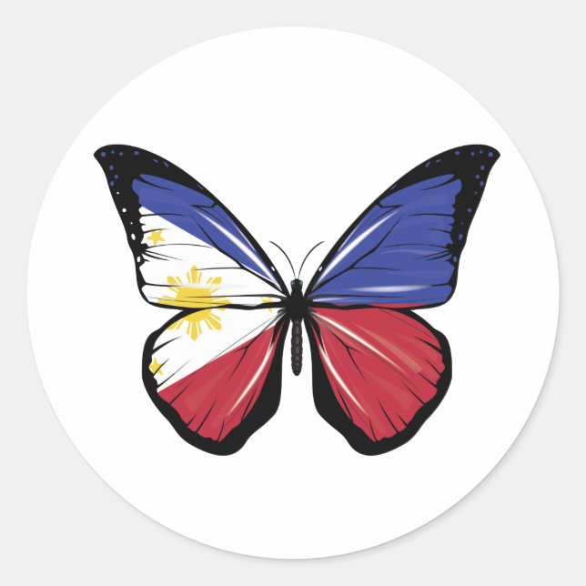 Sticker Rond Drapeau papillon des Philippines (Devant)