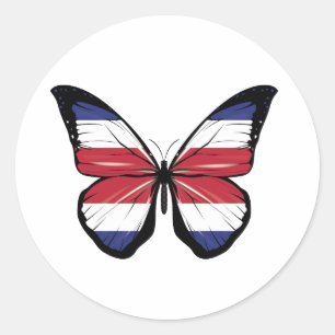 Sticker Rond Drapeau papillon du Costa Rica