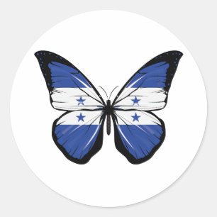 Sticker Rond Drapeau papillon du Honduras