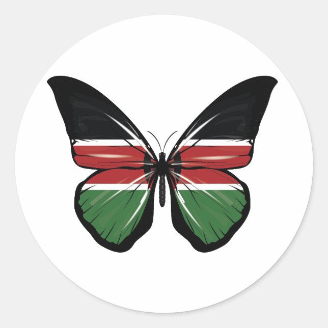 Sticker Rond Drapeau papillon du Kenya (Devant)