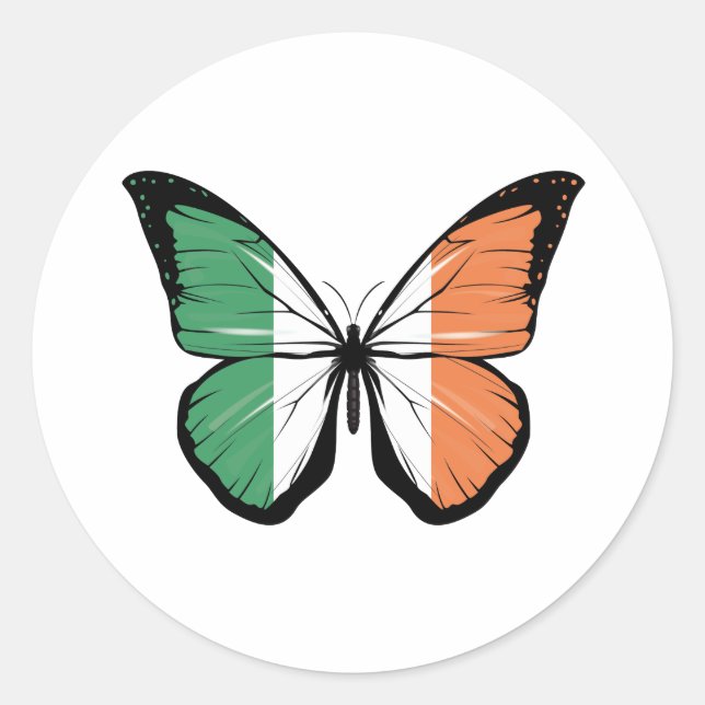 Sticker Rond Drapeau papillon irlandais (Devant)