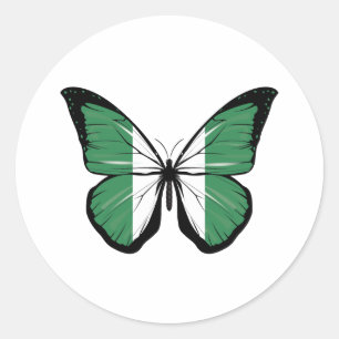 Sticker Rond Drapeau papillon nigérian