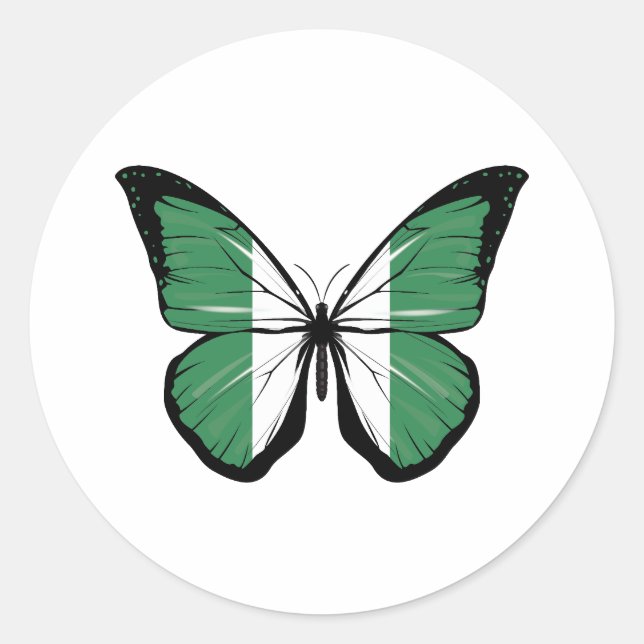 Sticker Rond Drapeau papillon nigérian (Devant)