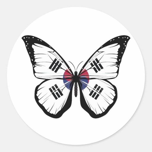 Sticker Rond Drapeau papillon sud-coréen (Devant)