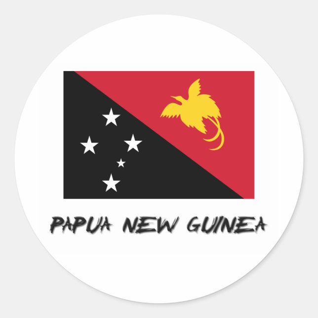 Sticker Rond Drapeau Papouasie-Nouvelle-Guinée (Devant)