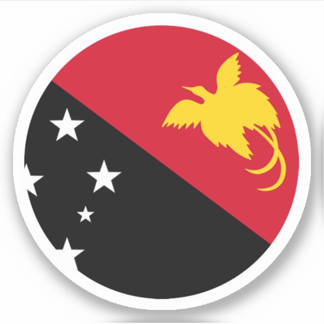 Sticker rond Drapeau Papouasie-Nouvelle-Guinée (Devant)