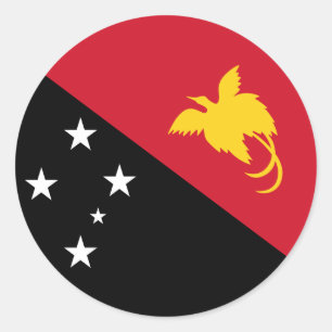 Sticker Rond Drapeau Papouasie-Nouvelle-Guinée, Drapeau Papouas