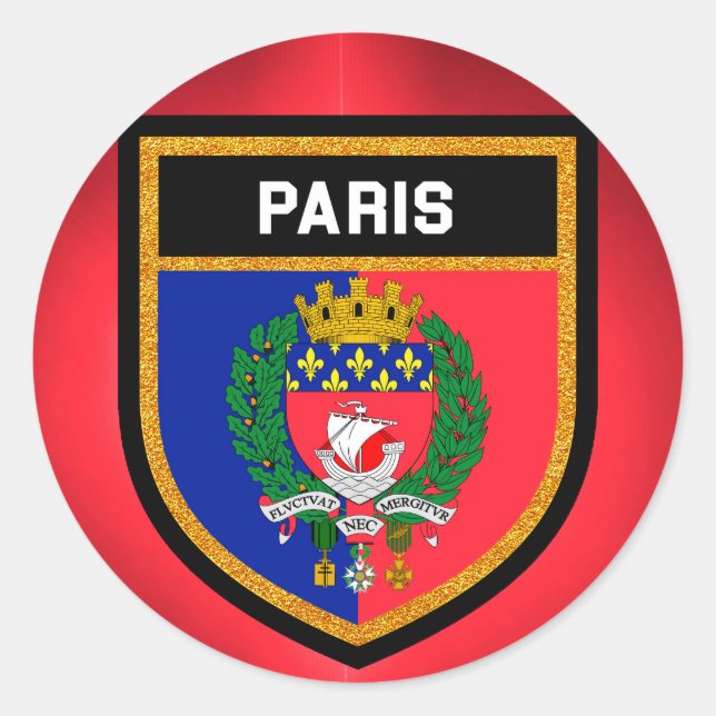 Sticker Rond Drapeau Paris (Devant)