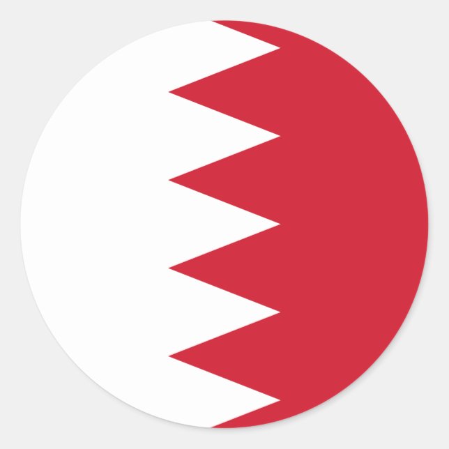 Sticker Rond Drapeau patriotique de Bahreïn (Devant)