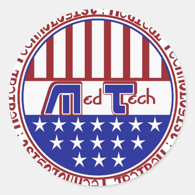 STICKER ROND DRAPEAU PATRIOTIQUE DE LA TA (TECHNOLOGUE MÉDICAL) (Devant)