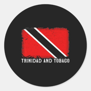Sticker Rond Drapeau patriotique déchiré de Trinité-et-Tobago e