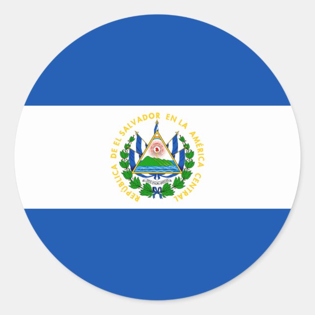 Sticker Rond Drapeau patriotique El Salvador (Devant)