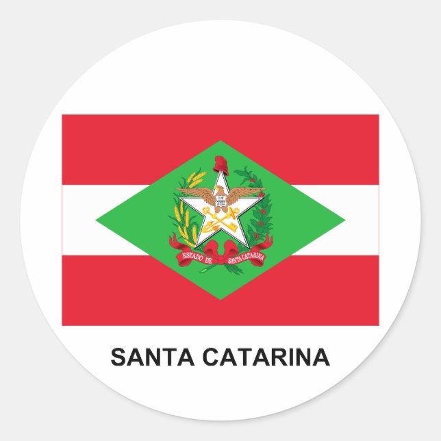 Sticker Rond Drapeau père Noël Catarina, Brésil (Devant)