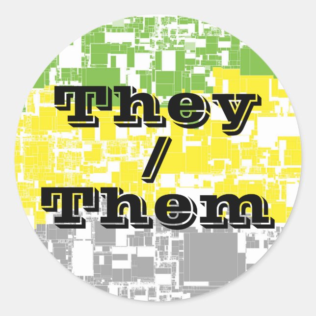 Sticker Rond Drapeau Personnalisable Funky Pronoun Lithromantic (Devant)