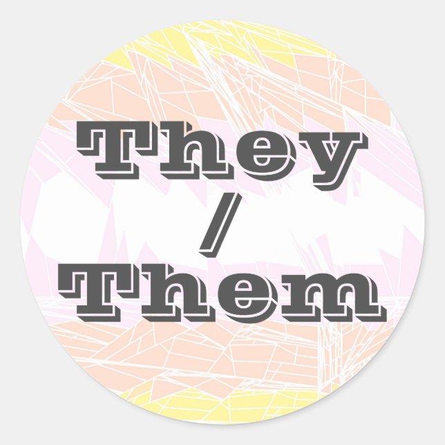 Sticker Rond Drapeau personnalisable Funky Pronoun Pangender Pr (Devant)