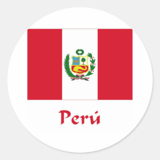 Sticker Rond Drapeau péruvien