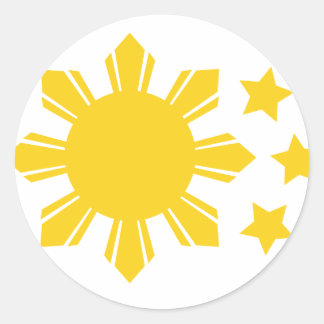 Sticker Rond Drapeau philippin - Fier d'être Pinoy !
