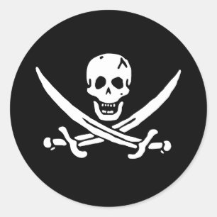Sticker Rond Drapeau pirate