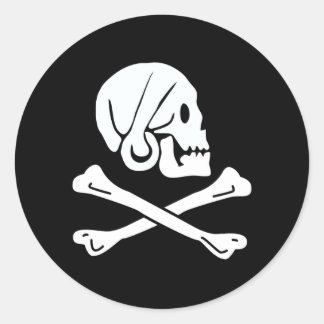 Sticker Rond Drapeau pirate d'Henri tous les ans