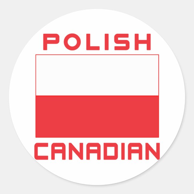 Sticker Rond Drapeau polonais (Devant)