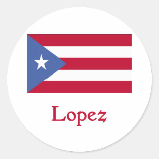 Sticker Rond Drapeau porto-ricain de Lopez