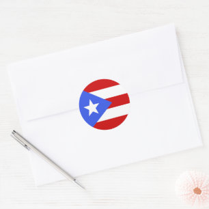 Sticker Rond Drapeau Porto Rico