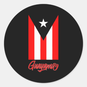 Sticker Rond Drapeau Porto Rico de la ville de Guayama