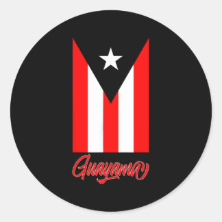 Sticker Rond Drapeau Porto Rico de la ville de Guayama