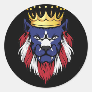 Sticker Rond Drapeau Porto Rico Lion King