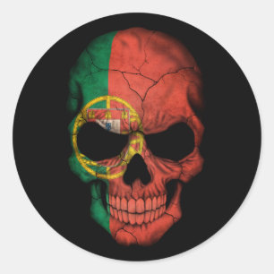 Sticker Rond Drapeau portugais personnalisable