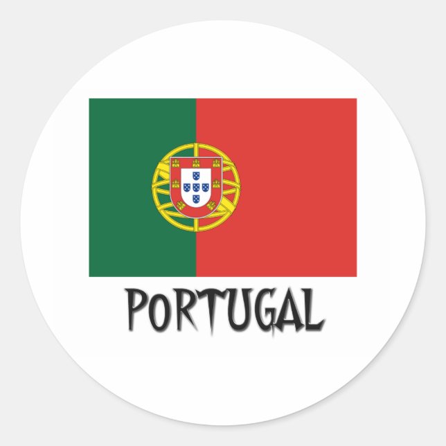 Sticker Rond Drapeau Portugal (Devant)