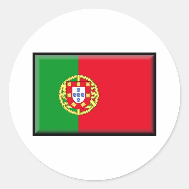 Sticker Rond Drapeau Portugal (Devant)