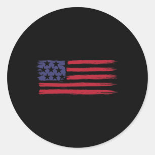Sticker Rond Drapeau Pour Hommes Femmes Garçon Cool Patriotique