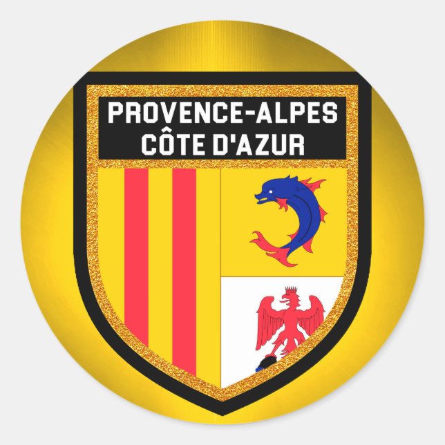 Sticker Rond Drapeau Provence-Alpes-Côte d'Azur (Devant)