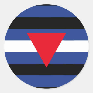 Sticker Rond Drapeau Queer Pride en cuir