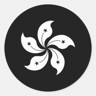 Sticker Rond Drapeau régional de la fleur d'orchidée noire de H