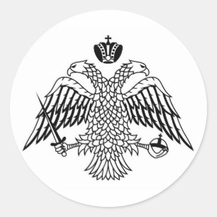 Sticker Rond Drapeau religieux de l'Eglise orthodoxe grecque Mo