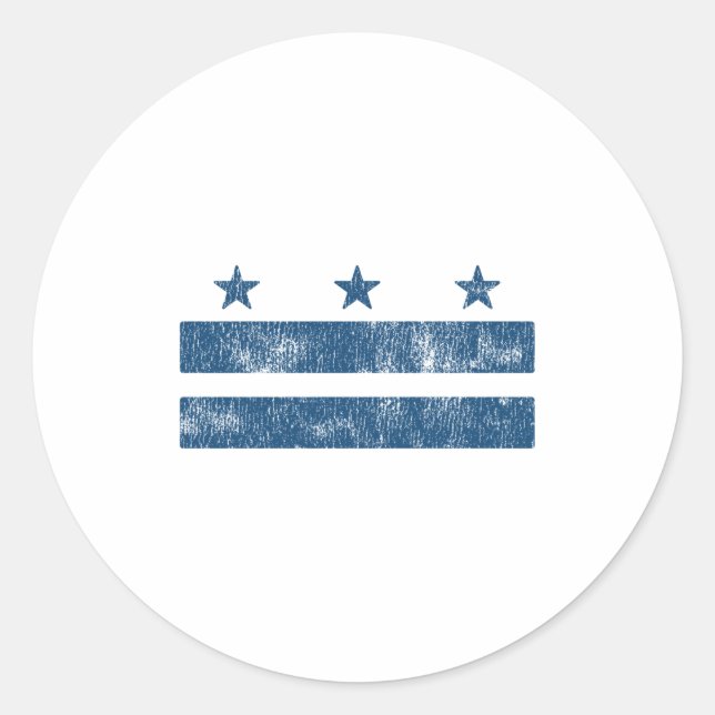 Sticker Rond Drapeau Rétro Bleu De Washington Dc District De Co (Devant)