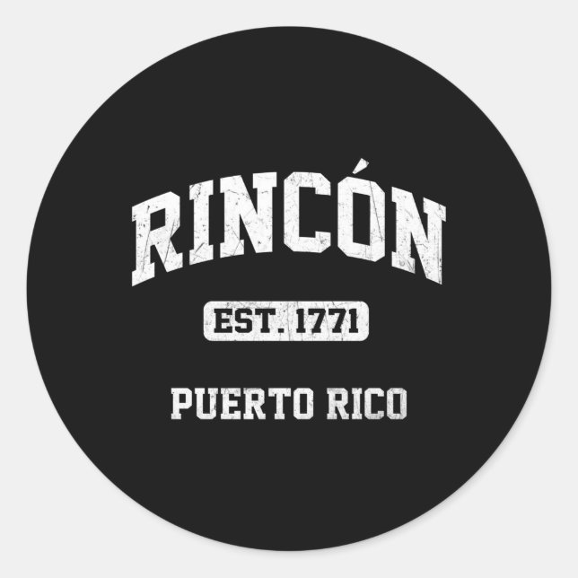 Sticker Rond Drapeau Rincon Porto Rico Boricua Style sportif (Devant)