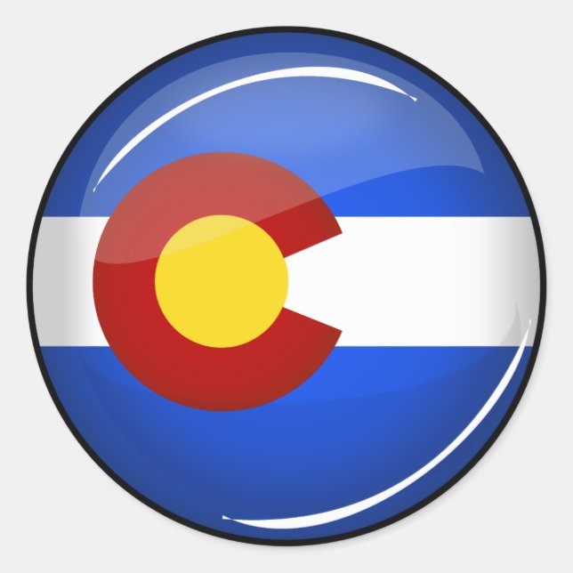 Sticker Rond Drapeau rond brillant du Colorado (Devant)