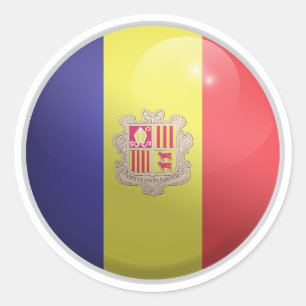 Sticker Rond Drapeau rond d'Andorre