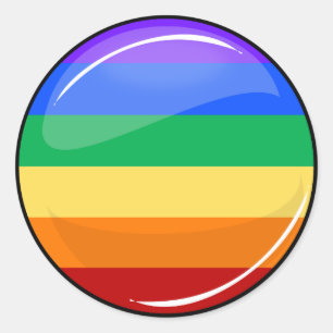 Sticker Rond Drapeau rond d'arc-en-ciel de fierté gaie de Lgbt
