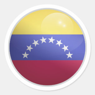 Sticker Rond Drapeau rond du Venezuela