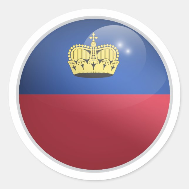Sticker Rond Drapeau rond Liechtenstein (Devant)