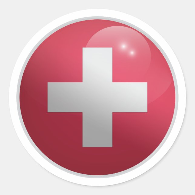 Sticker Rond Drapeau rond Suisse (Devant)