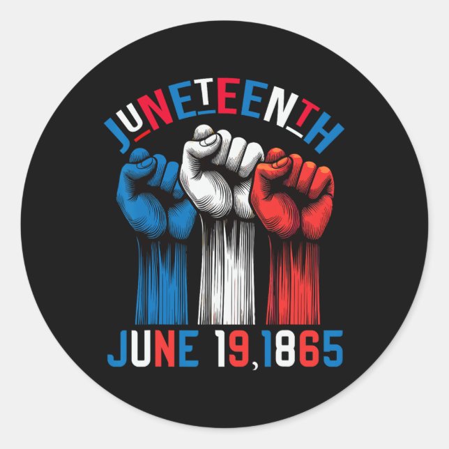 Sticker Rond Drapeau rouge blanc bleu 19 juin 1865 (Devant)